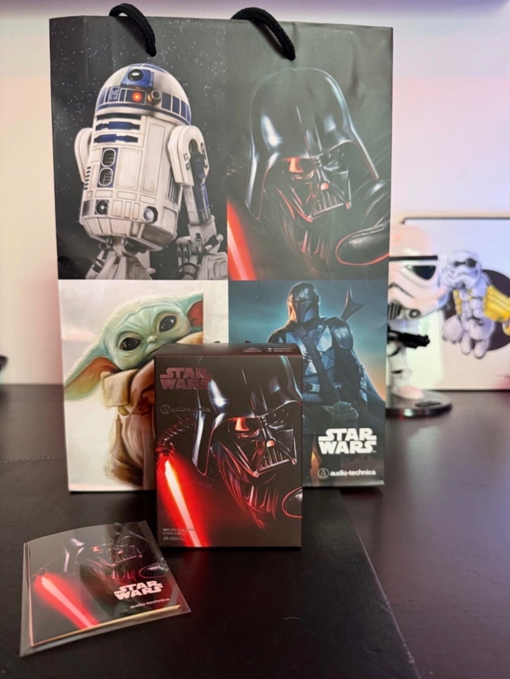 audio-technica earbuds Star Wars Darth Vader w/ SWC Exclusive Stickers and Bag